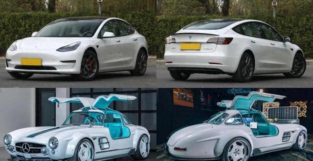 30万的特斯拉Model 3改成千万神车奔驰300SL，这回真心动了！